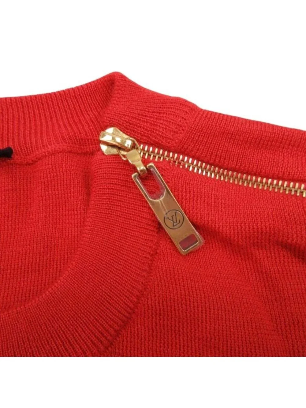 Louis Vuitton Frilled Sweater Frill Cashmere Wool High Gauge Knit Top L